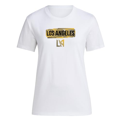 adidas Women's Los Angeles FC Local Pop Short Sleeve Pre-game T-shirt, White, X…