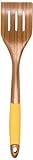Lipper International Bamboo Slotted Spatula With Silicone Handle, Yellow
