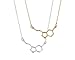 Rosa Vila Happiness Serotonin Molecule Necklace, Happiness Neurotransmitter Necklace, Organic Chemistry Jewelry for Science Lovers, Science Major College Graduation Jewelry, 19” Chain