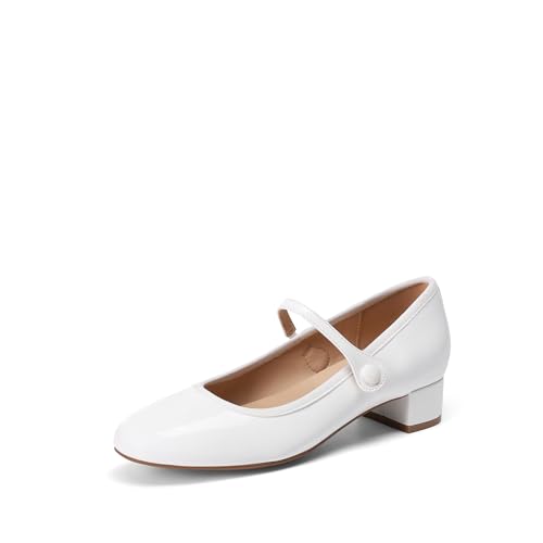 DREAM PAIRS Women's Comfortable Dress Shoes Thick Low Heels Mary Jane Slip on Round Toe Casual Cute Work Shoes