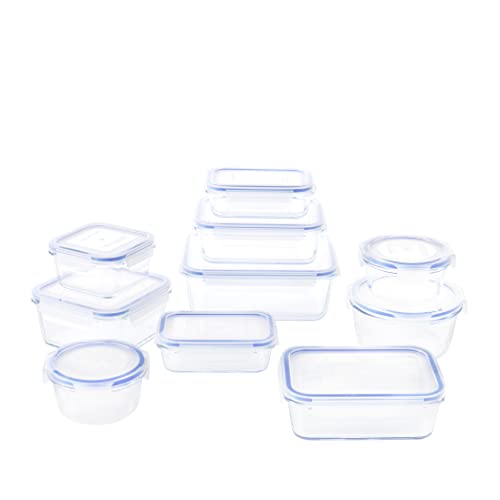 Amazon Basics Glass Locking Lids Food Storage Containers, 20Piece Set