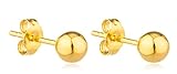 14k Gold Ball Earrings with Matching 14k Pushbacks (FH-DTD7-12EV)