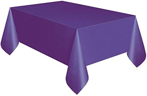 IGEMY Large Plastic Rectangle Table Cover Cloth Wipe Clean Party Tablecloth Covers 183cm x 137cm (6ft x 4.5ft) (purple)