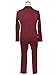 Womens 2 Piece Outfits Long Sleeve Suits Business Blazers with Pants Wine Red X-Large