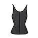Waist Slimming Shaper Body Control Corset Lingerie Top Vest with Zipper, Black Zipper&Hook, L