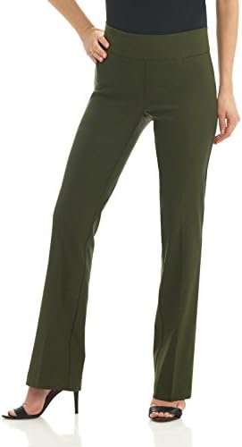 RekucciWomens Ease into Comfort Stretchy Business Casual Bootcut Pull-On Everyday Office Pant in Regular/Tall/Petite Sizes