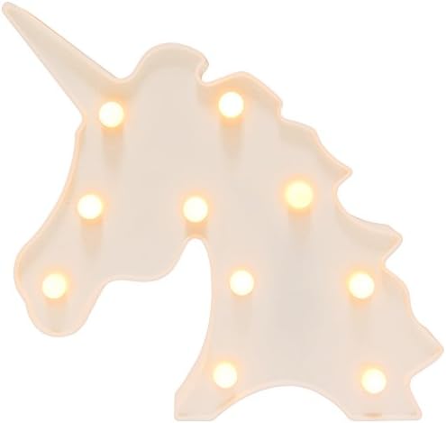 KiBlue Unicorn Lamp Unicorn Night Light Battery Operated Unicorn Table Lamp Light for Party Supplies-Wall Decoration for Kids' Room,Living Room,Bedroom (White Unicorn)
