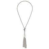 Lureme® Simple Silver Thin Chain Knot and Tassel Long Necklace (01003351)