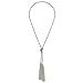 LUREME Simple Silver Thin Chain Knot and Tassel Long Necklace-Silver (01003351)