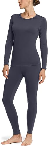 TSLA Women's Thermal Underwear Set, Soft Fleece