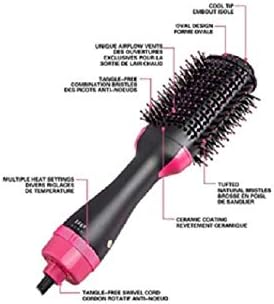 HAPYH One Step Hair Dryer Volumizer Styler - Multifunctional Hot Comb High-Power - Salon Hot Air Paddle Styling Brush Negative Ion Generator Hair Straightener Curler Styler for Women