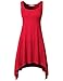 H2H Womens Scoop Neck Sleeveless Asymmetrical Hem Solid & Tie Dye Tunic Top