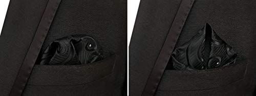 MOHSLEE Men's Black Dots Ascot Woven Silk Suit Cravat Neckties Pocket Square Set - Thumbnail 7