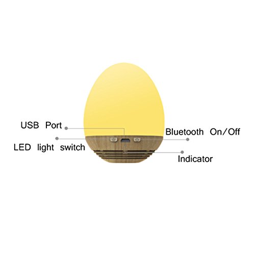 NASKY Maglev Levitation Bluetooth Speakers with Wood Grain Base LED Bulb Portable Wireless Smart Floating Night Light Lamp