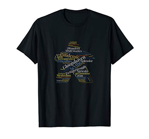 Meeple Word Cloud Of Board Games Tshirt