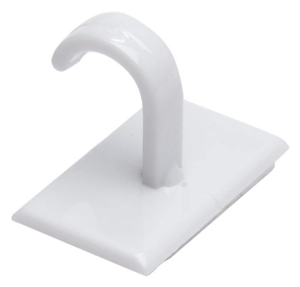Merriway® BH00038 (6 Pcs) Self Adhesive Cup Hooks, Small White Plastic - Pack of 6 Pieces
