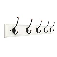 HXGL-Hanger Hanging Clothes Hooks Wall-Mounted Home Hangers Wall Coat Hooks Wall Coat Hooks Creative Row Hooks (Color : White, Size : 5 Hooks)
