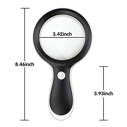 Magnifying Glass with Light,10x Handheld Magnifying Glass with Light,18