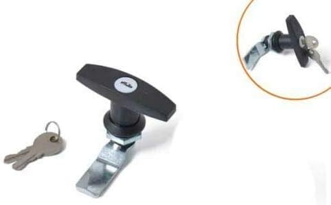 Trailer T-Handle Lock, Rear Fixing T Handle Lock Tool Box Garage Door Lock with 2 Keys for RV Caravan Motorhomes Black - Image 5