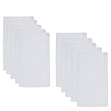 B-caton Birdseye 3-Ply Prefold Absorbent Baby Cloth Diapers Covers Thick Cotton Changing Pad Liners, White,(10 Pcs, 18.9