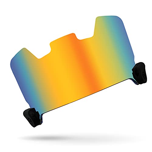 EliteTek Football Facemask Visor Color Tinted EyeShield for Football Helmet Clear Orange