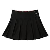 Bienzoe Girl's Stretchy Pleated Durable Teflon Adjustable Waist School Uniforms Skirt