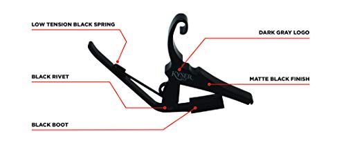 Kyser Low-Tension Quick-Change Capo for 6-string guitars - Matte Blackout