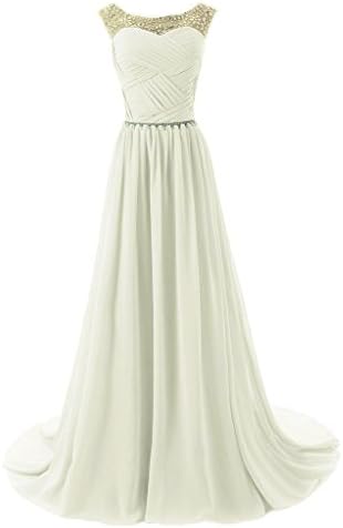 RohmBridal Women's Sparkling Embellished Bridesmaid Prom Dresses Ivory 14