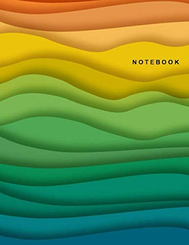 Notebook: Ruled Notebook Journal - Beautiful Rainbow Animation Abstract Cover - 122 Pages - Large (8.5 x 11 inches)