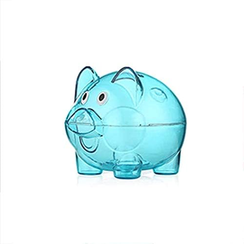 Kavasi Cute Transparent Plastic Money Saving Box Case Coins Piggy Bank Cartoon Pig Shaped (no1 Large Blue)
