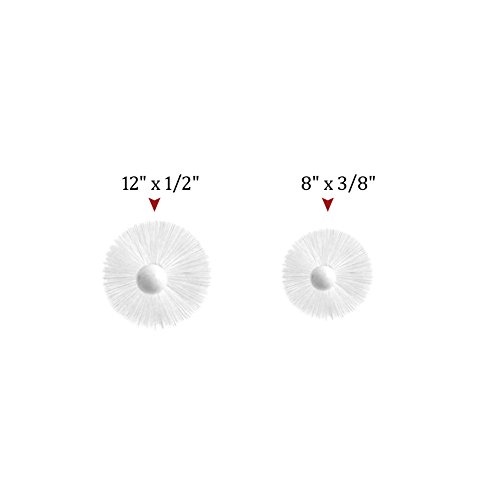 GFDesign Drinking Straw Cleaning Brushes Set Pipe Tube Cleaner Nylon Bristles Stainless Steel Handle 8" 12" Extra Long 10mm 12mm Extra Wide Diameter - Set of 5