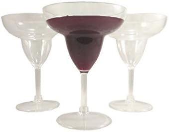PeaceStores, Large 2-Piece Package Premium Quality Clear Hard Plastic Magarita Cocktail, Champagne Glasses for Wedding, Party Supplies, Picnic, Camping 10 oz.