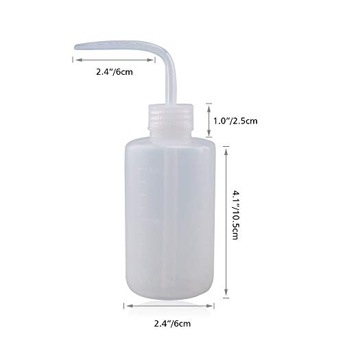 Wash Bottle Safe Economy LDPE Lab Bottles 250ml/8.45oz Plastic Squeeze Bottle Medical Label Tattoo with Narrow Mouth, 2 Pack