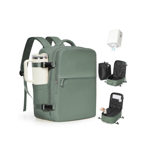 SZSYCN Ryanair 40 x 30 x 20 cm Airplane Backpack with Pump 40 x 20 x 25 cm Ryanair Vacuum Travel Bag 40 x 30 x 20 cm Airplane Hand Luggage Work Bag for Laptop, b70-green
