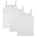 Amoureux Girls' Cami Undershirts- Tagless Cotton Lace Tank Tops-White (3 Pack)