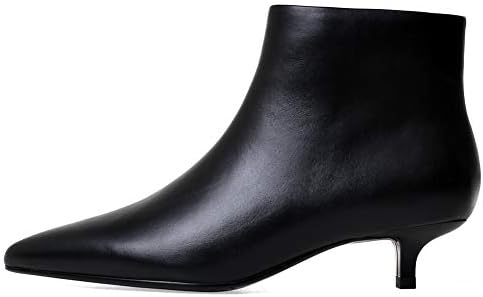 black leather kitten heels