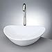 KRONE Joshua - Porcelain Bowl Bathroom Vessel Sink, 13.75 Inch x 17 Inch Modern Above Counter Bathroom Sink White Porcelain Ceramic Vessel Vanity Sink (Glossy White)