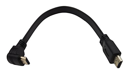 CERRXIAN LEMENG 1FT Flat Slim High Speed HDMI Extension Cable A Male to 90 Degree Up Angle A Male Cord