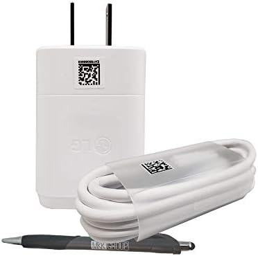 Genuine LG MCS-V01WA Rapid Quick Wall Charger with 11pin Micro USB Data Cable MKK Stylus – for LG G2,G3,G4,Stylo 3,K10,V10,HBS Bluetooth