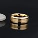 iTungsten 6mm 8mm Gold Tungsten Rings for Men Women Wedding Bands Beveled Edges Comfort Fit