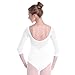 Sprotingbodybuilding Dance Ballet Leotards for Women Girls 3/4 Long Sleeve V-Neck Leotard