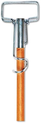 UNS609 Spring Grip Metal Head Mop Handle for Most Mop Heads, 60in Wood Handle