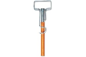 UNISAN Spring Grip Metal Head Mop Handle for Most Mop Heads, 60in Wood Handle - one mop Handle.