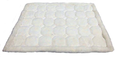 Alpakaandmore Original Peruvian Alpaca Fur Rug Rhombus Designs Natural White (210x190 cm/ 82.7"x74.8")