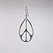 Oval Hippie Peace Sign Dangle Earrings Silver Finish Pewter