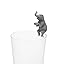 Kitan Club Putitto Hanako Asian Elephant Cup Toy - Blind Box Includes 1 of 5 Collectable Figurines - Hangs on Thin, Flat Edges - Authentic Japanese Design - Made from Durable Plastic, Premium Quality