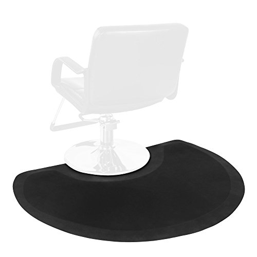 YAMMASTORE Beauty Salon Semicircle Anti-Fatigue Salon Mat Black 4â€²x3â€²x1/2"