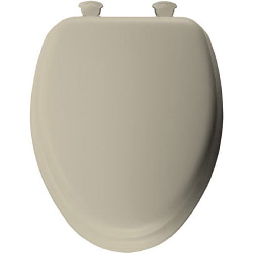 Mayfair 113EC 006 Soft Toilet Seat with Molded Wood Core and Easy-Clean & Change Hinges, Elongated, Bone