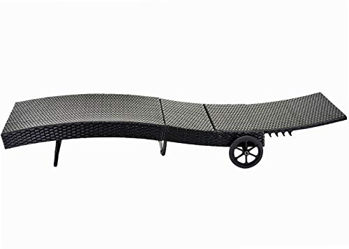 Mendler Sonnenliege HWC-D80, Gartenliege Relaxliege Liege, Poly-Rattan - anthrazit, Kissen Terracotta – Bild 5