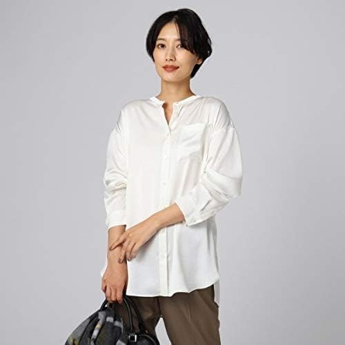 Amazon アンタイトル シャツ ブラウス 洗える エトワルサテンマオカラーシャツ レディース オフホワイト 003 01 S シャツ ブラウス 通販